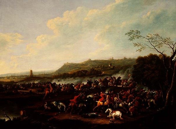 Bir Vadide Bir Süvari Çatışması by Karel Bredael