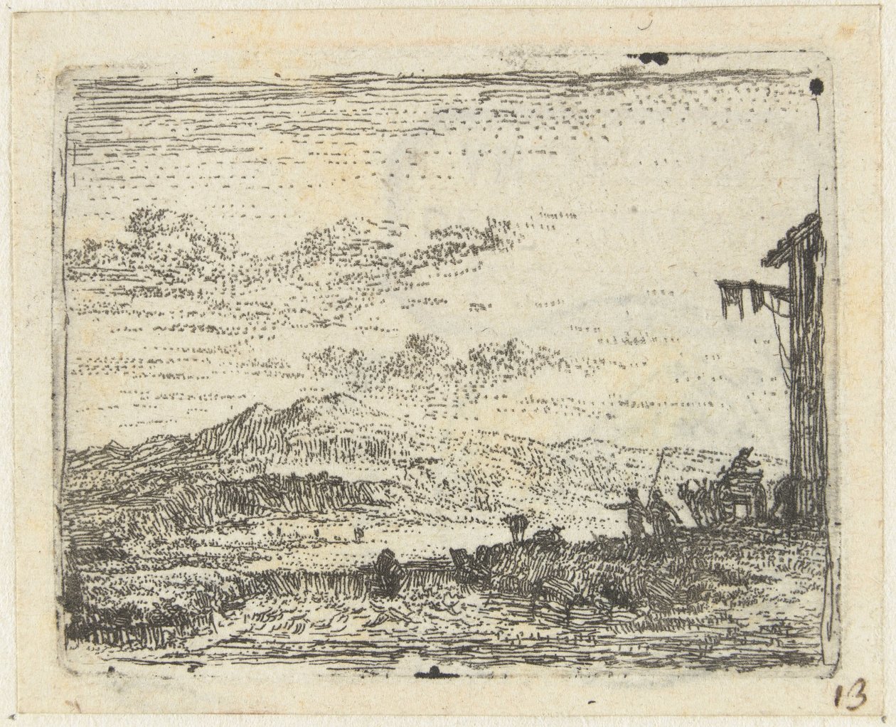 Inn'de vagonlu İtalyan manzarası Küçük manzaralar (dizi başlığı) by Karel Du Jardin