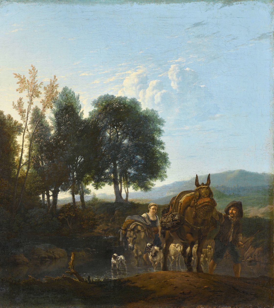 Katır Sürücü ile Manzara by Karel Du Jardin