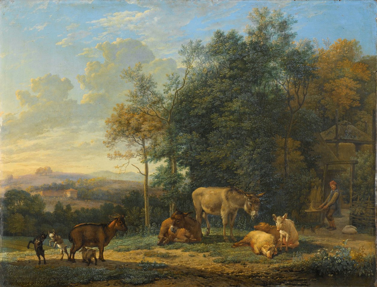 İki Eşek, Keçi ve Domuzlu Manzara İki eşek, keçi ve domuz ile manzara by Karel Du Jardin
