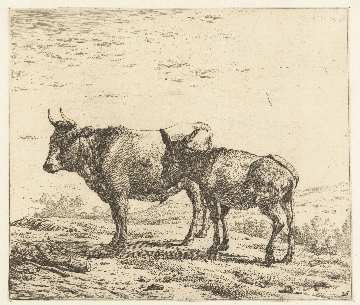 Öküz ve eşek by Karel Du Jardin