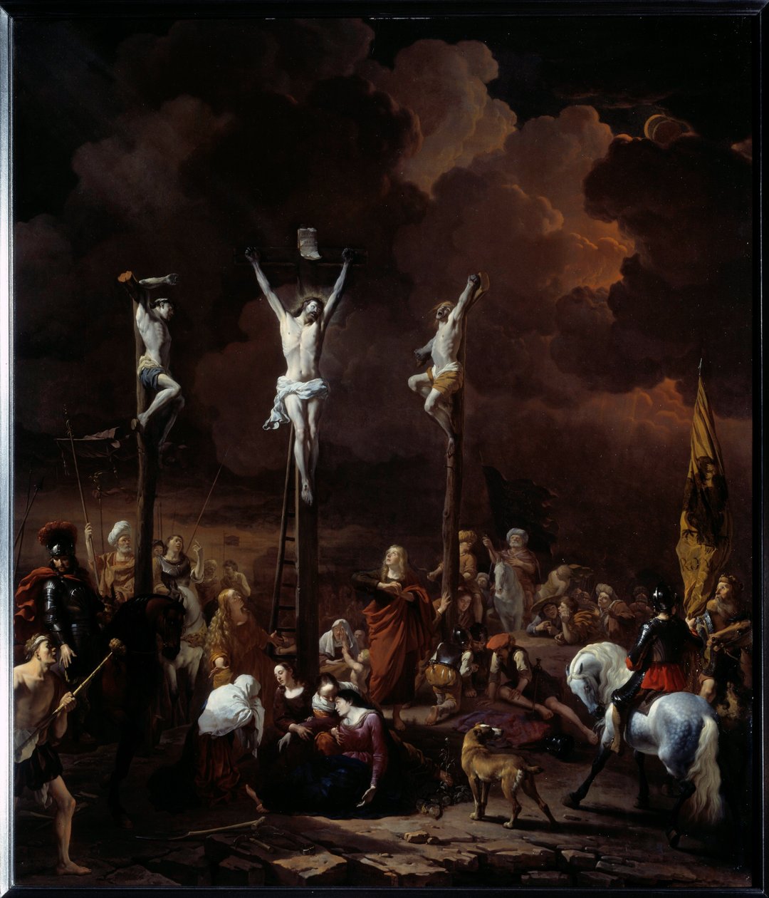 Karel Dujardin (1621-1678) tarafından Calvary Tablosu (ec.holl.) 1661 Güneş. 0,97x0,84 m by Karel Dujardin