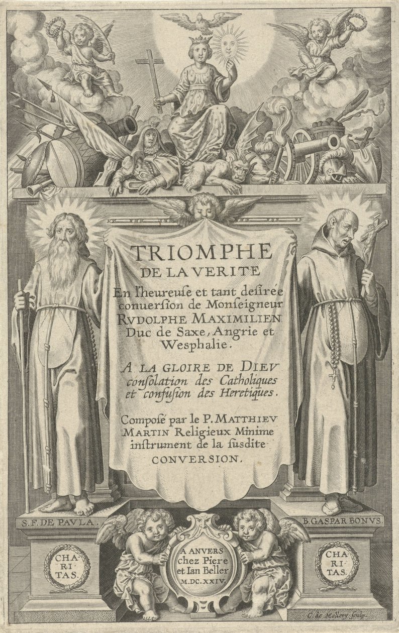 Başlık sayfası: Triomphe de la Verite, 1624 by Karel van Mallery