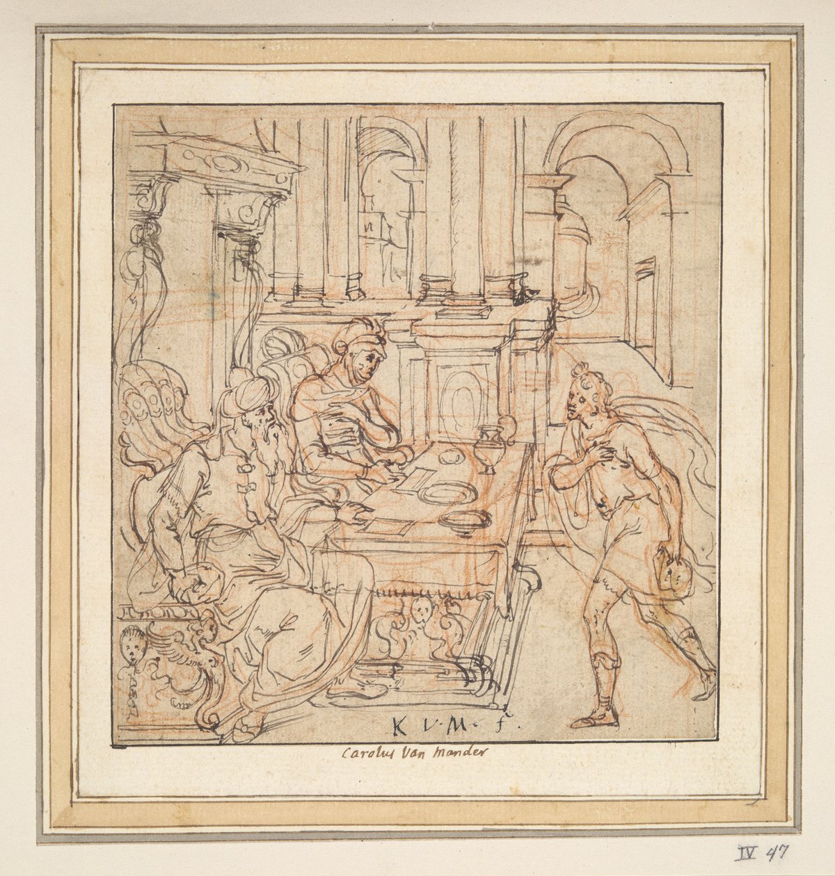 Prodigal Oğul ebeveynlerinden veda ediyor [?] by Karel van Mander I