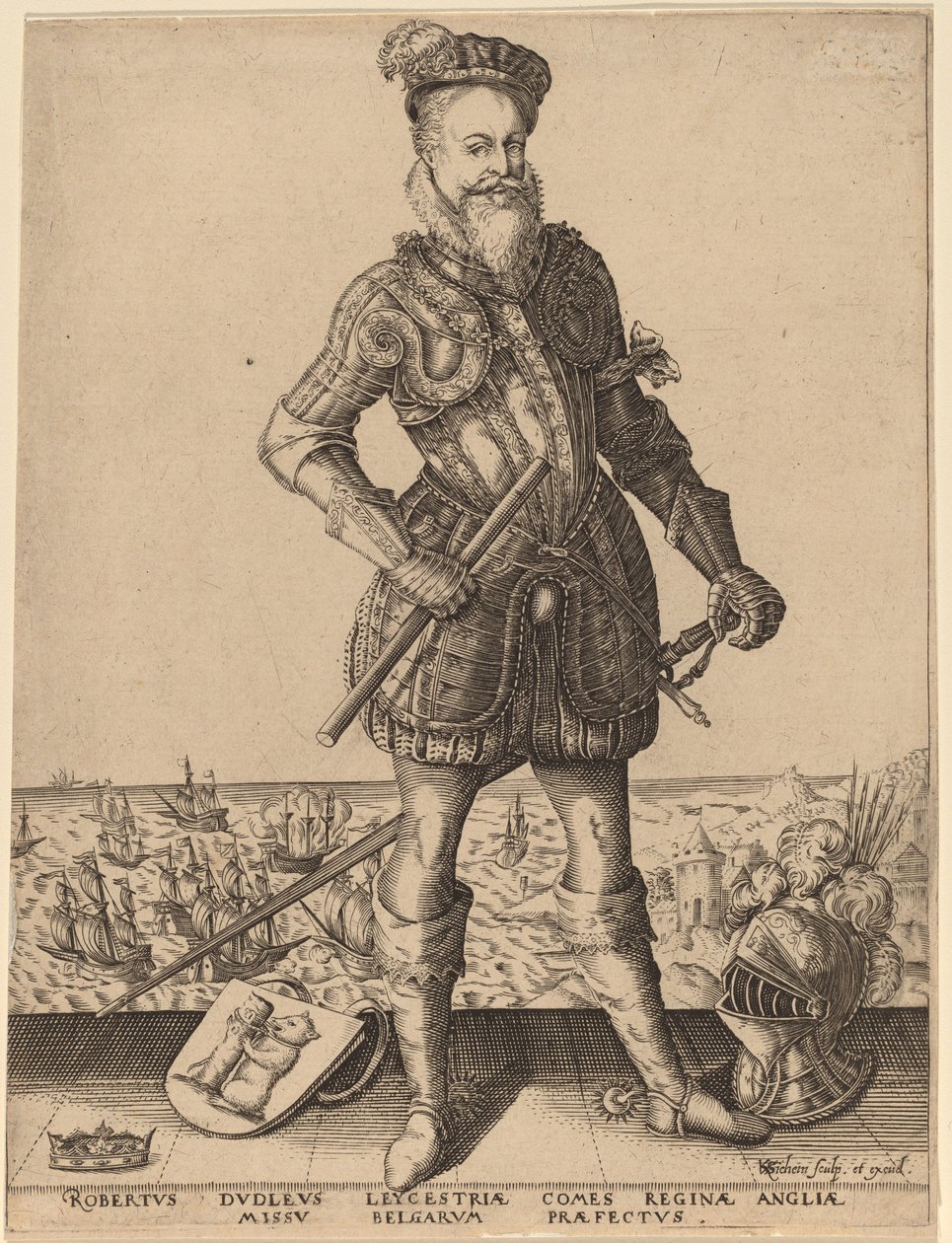 Robert Dudley, Leicester Kontu by Karel van Sichem after Christoffel