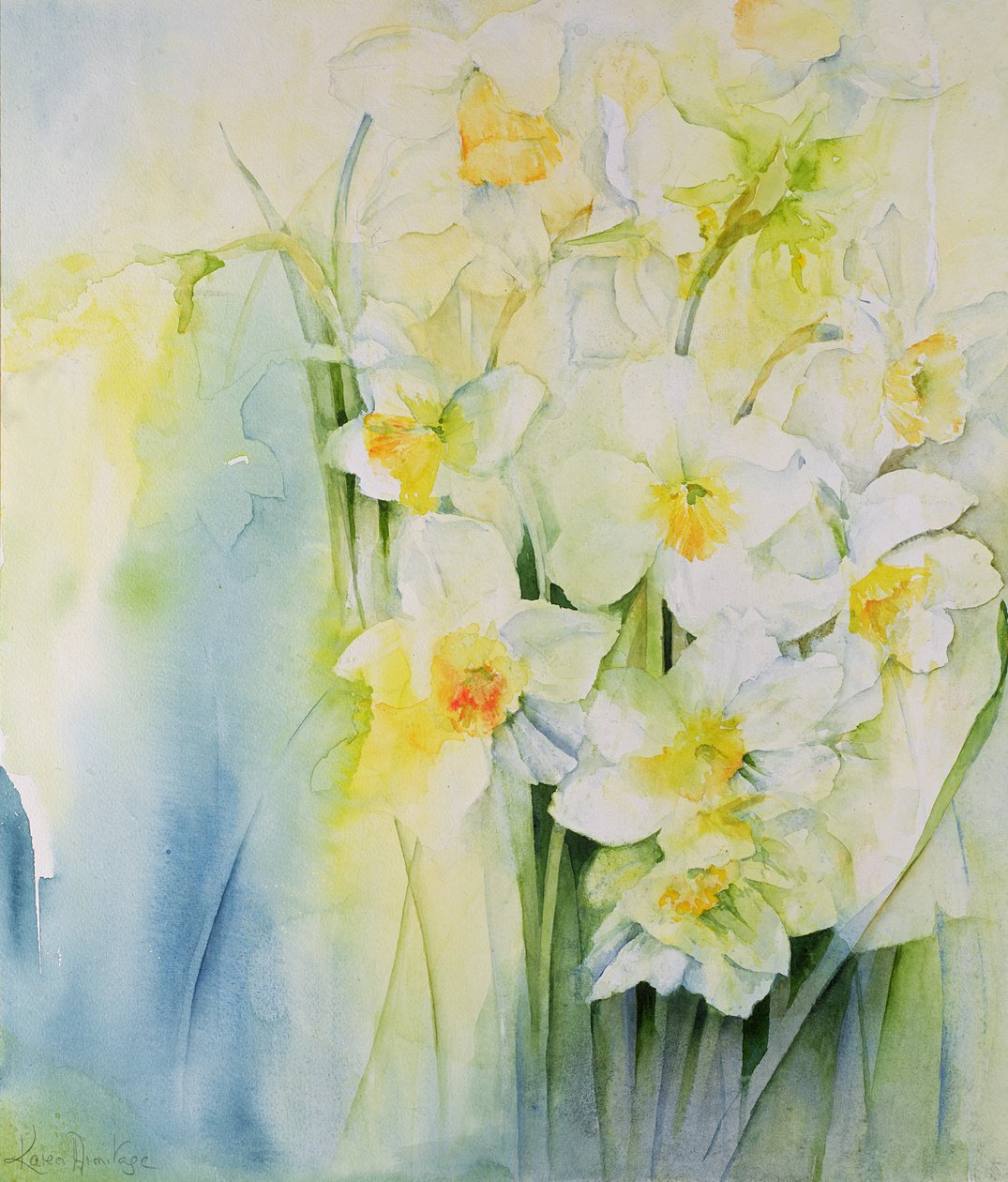 Narcissi ve frezya by Karen Armitage