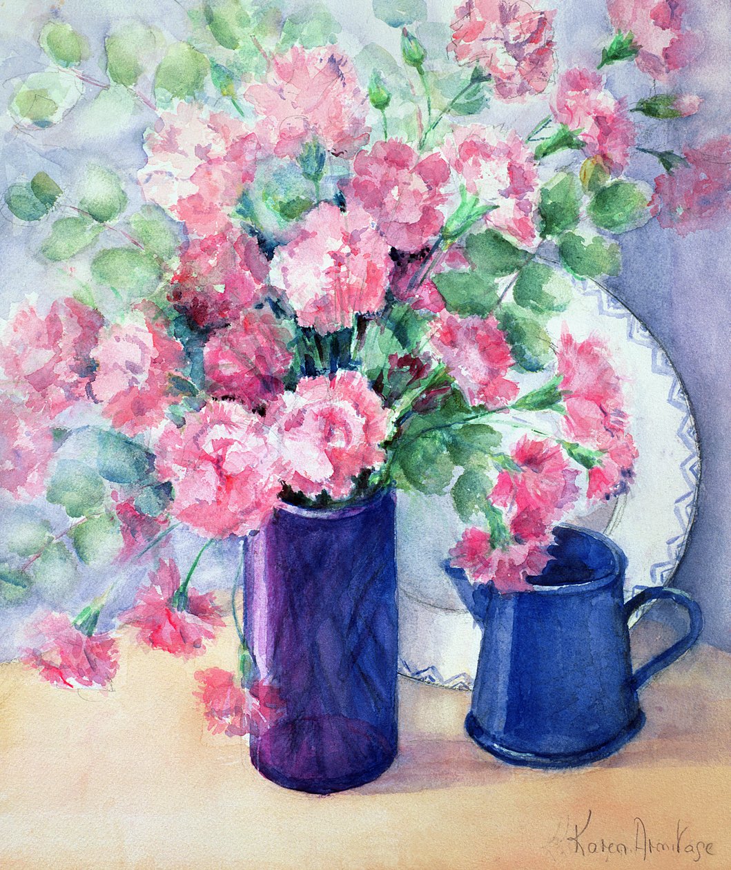 Pembeler ve Okaliptüslerin Provencal Düzenlemesi by Karen Armitage