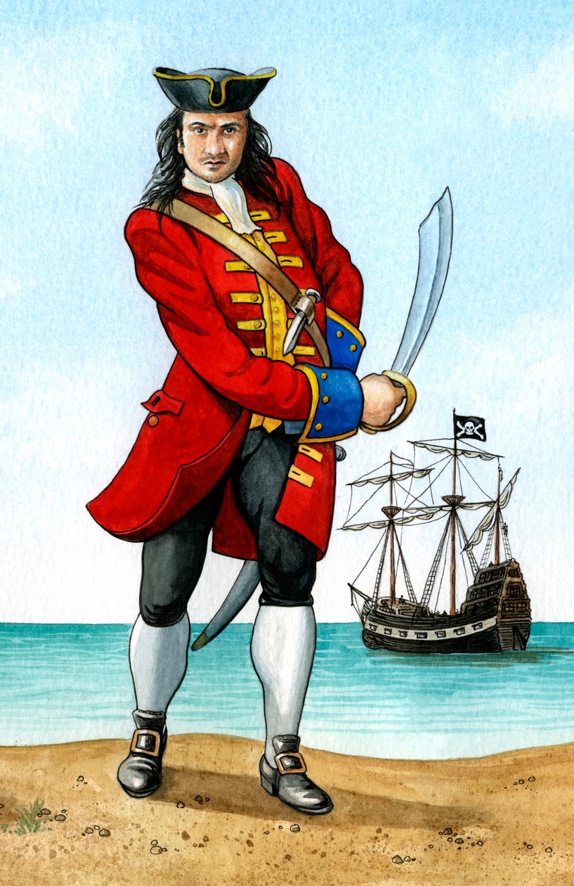 John Calico Jack Rackham, 1680-1720, İngiliz Korsan Kaptanı. by Karen Humpage
