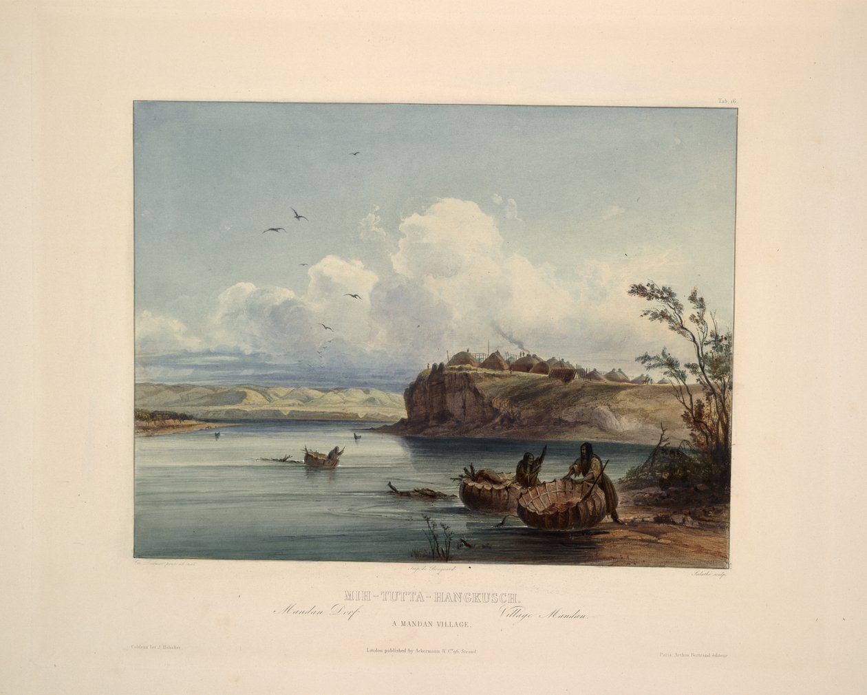 Bir Mandan köyü by Karl Bodmer
