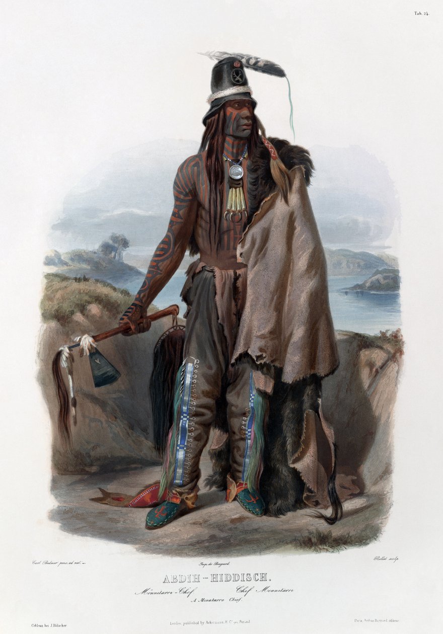 Bir Minatarre şefi by Karl Bodmer