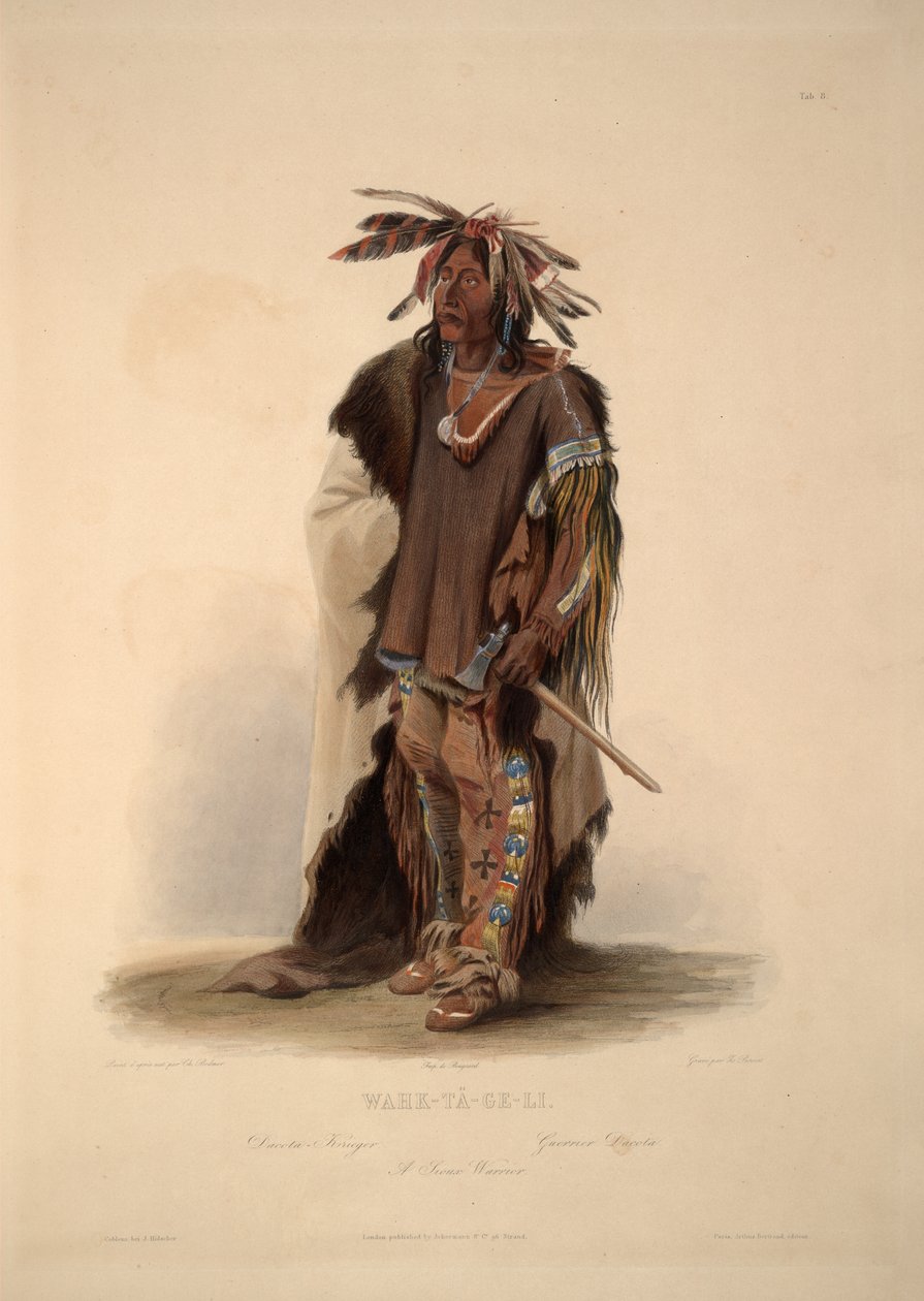 A Sioux warrior by Karl Bodmer