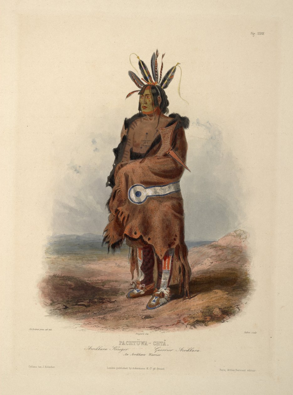 Bir Arrikara savaşçısı by Karl Bodmer