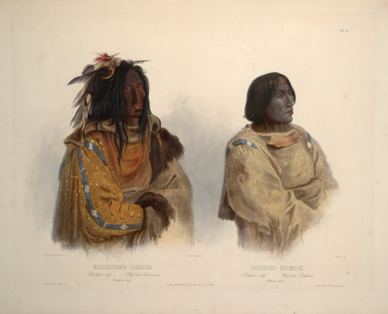 Blackfoot şefi ve Peikann şefi by Karl Bodmer