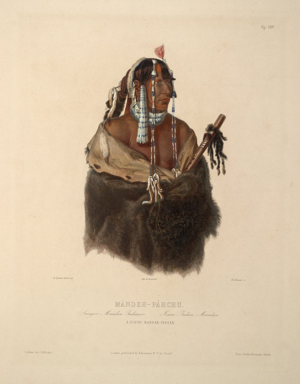 Mandeh-Pahchu Genç bir Mandan Kızılderili by Karl Bodmer