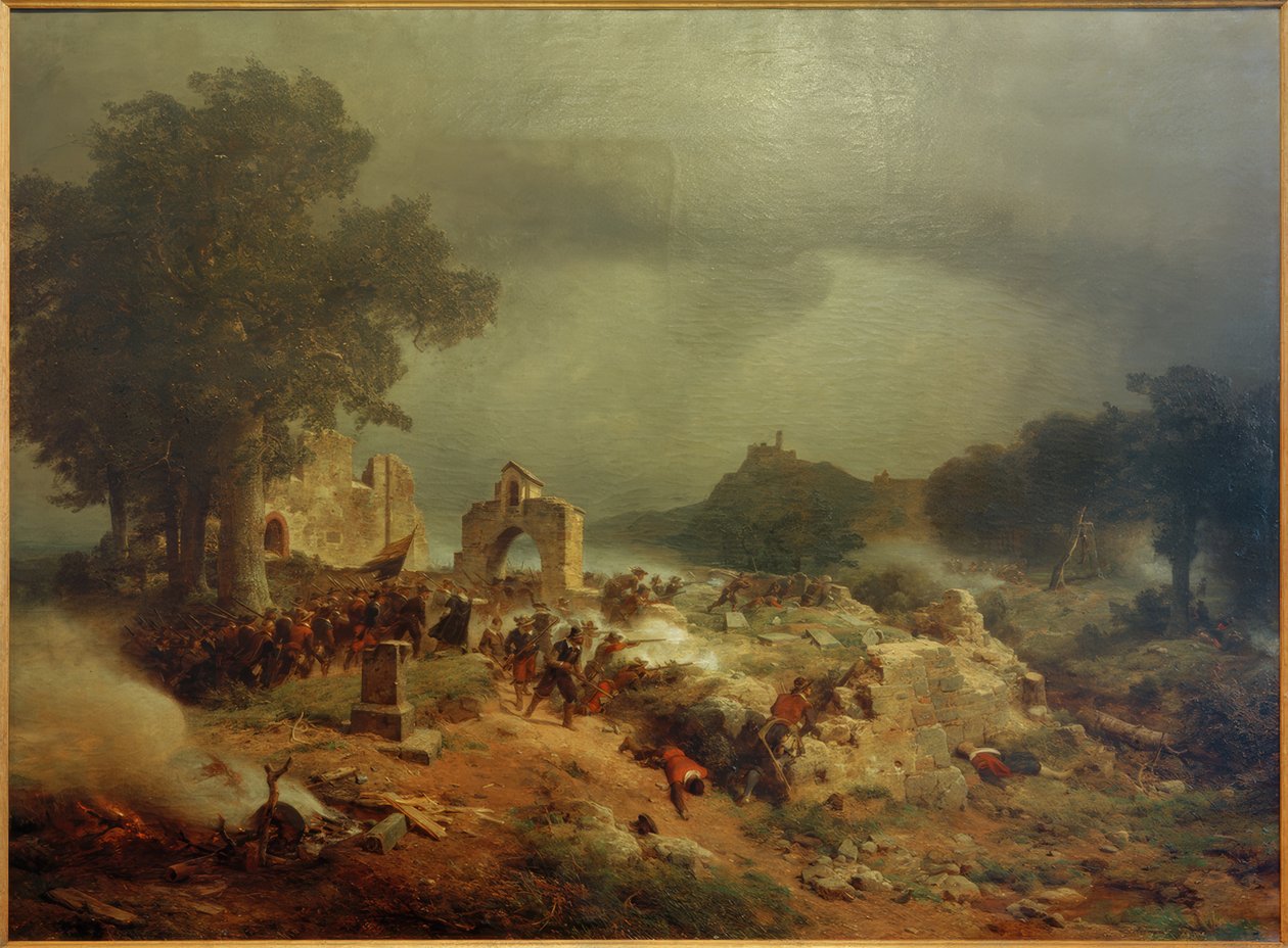 Otuz Yıl Savaşlarından Manzara by Carl Friedrich Lessing