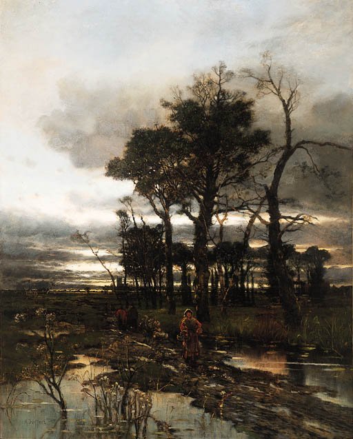  An evening landscape, Norfolkn by Karl Heffner
