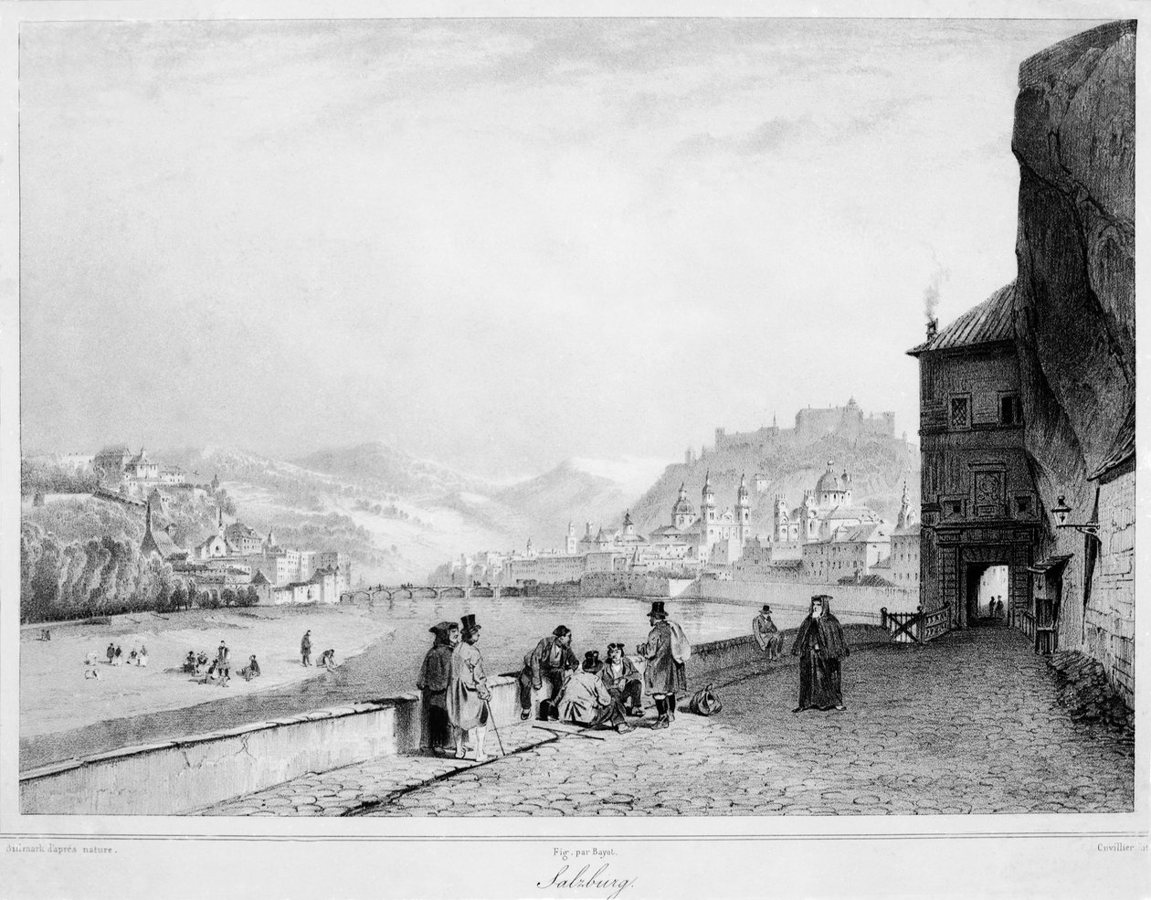 Salzburg, Bayot ve Cuvilier tarafından kazınmış, 1840 by Karl Johann Billmark