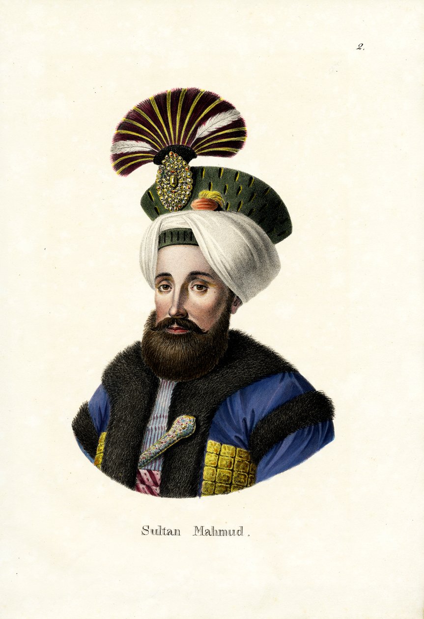Sultan Mahmud E. (1784-1839), 1824 by Karl Joseph Brodtmann