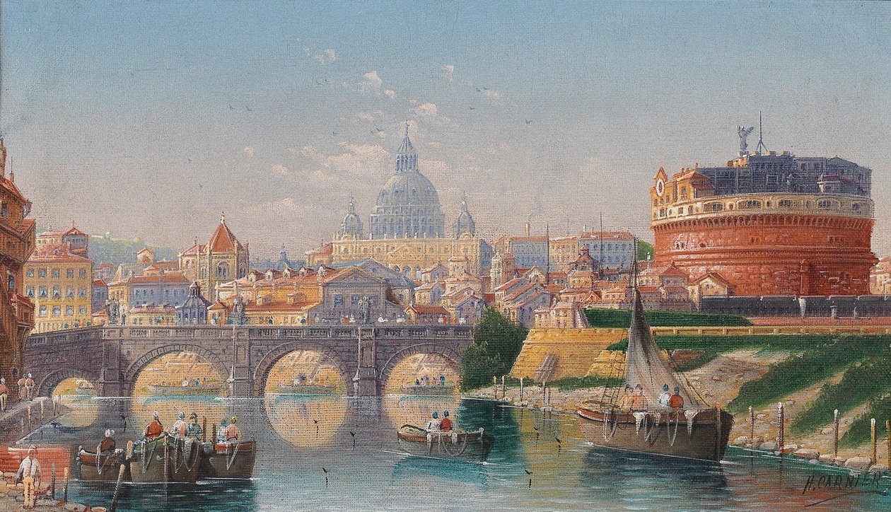 Rome, View of the Castel SantAngelo by Karl Kaufmann