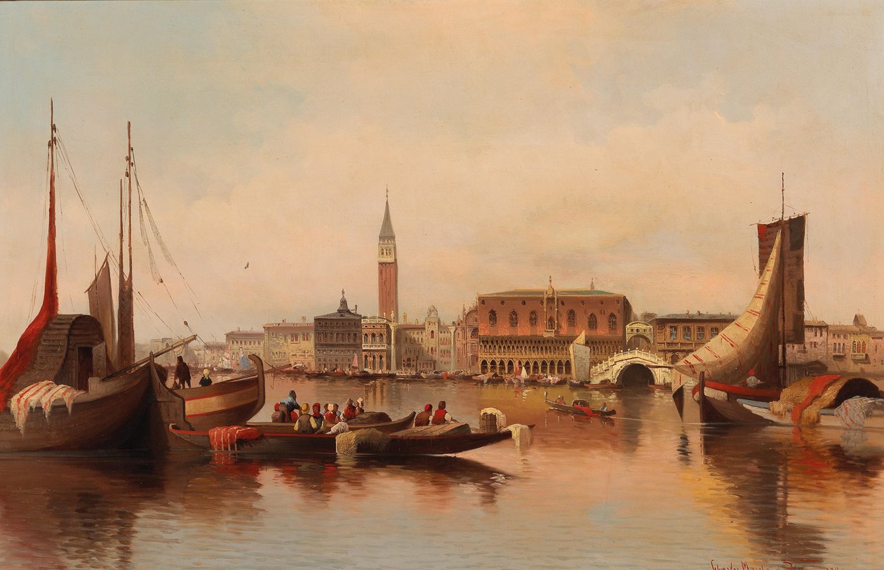 St Marks Meydanı manzaralı Venedik sahnesi by Karl Kaufmann