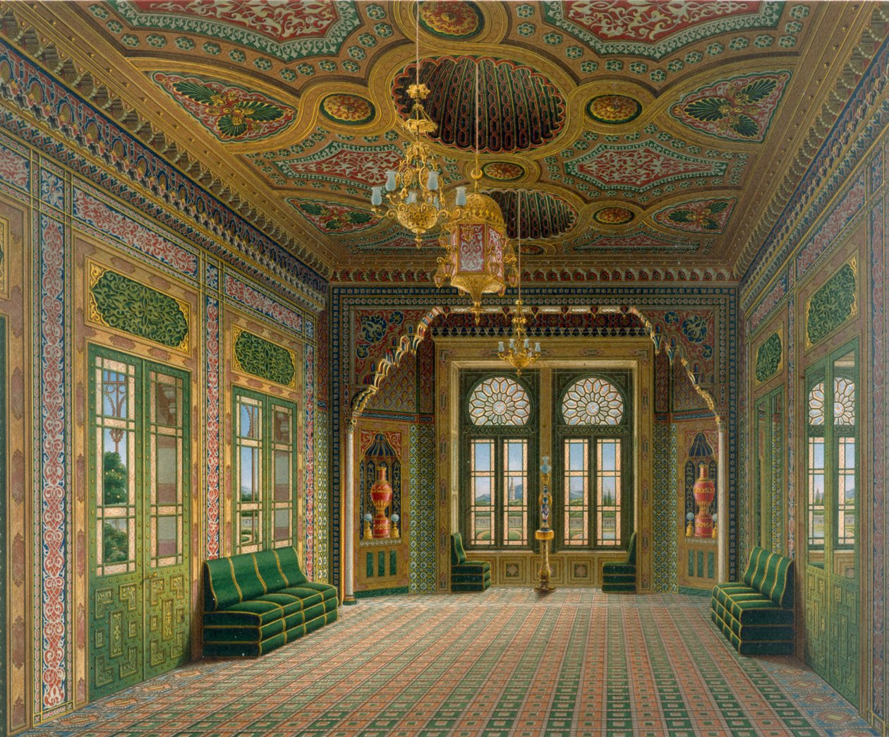 Çin tencereli bir resepsiyon odası tasarımı, 1837 by Karl Ludwig Wilhelm Zanth