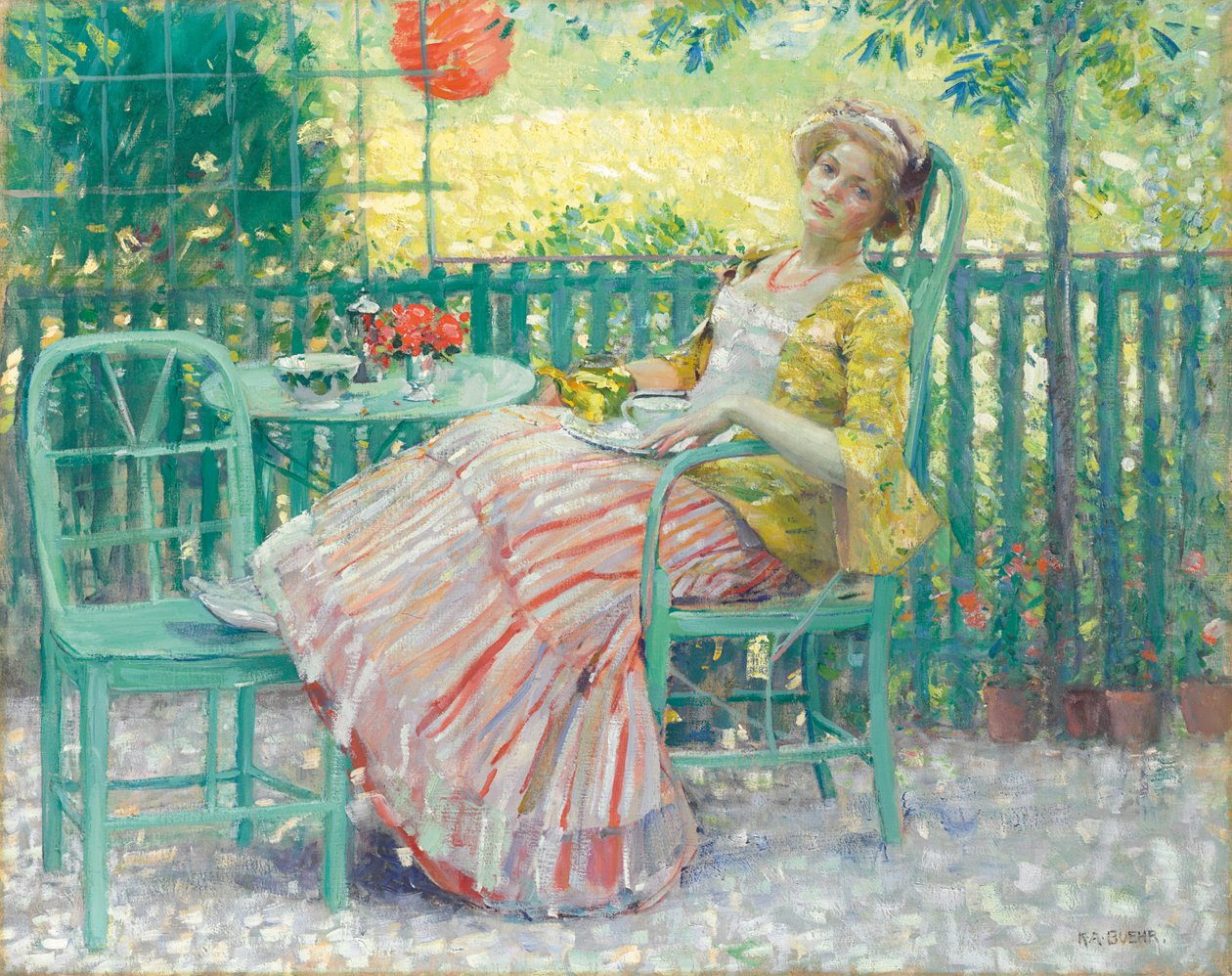 Terasta (tuval üzerine yağlıboya) by Karl Albert Buehr