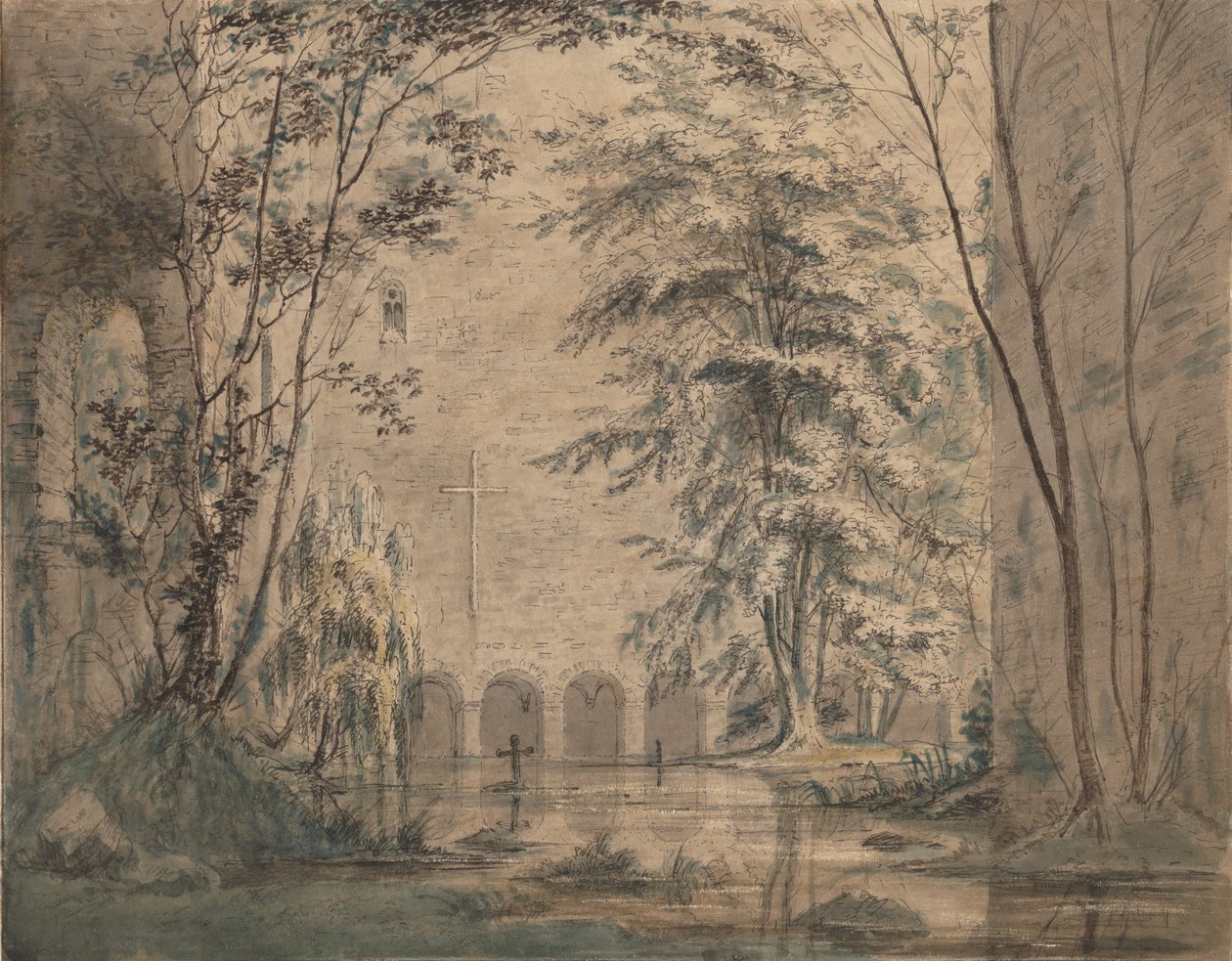 Bir Manastırın Sular Altında Kalan Harabeleri, M.Ö. 1824. by Carl Blechen