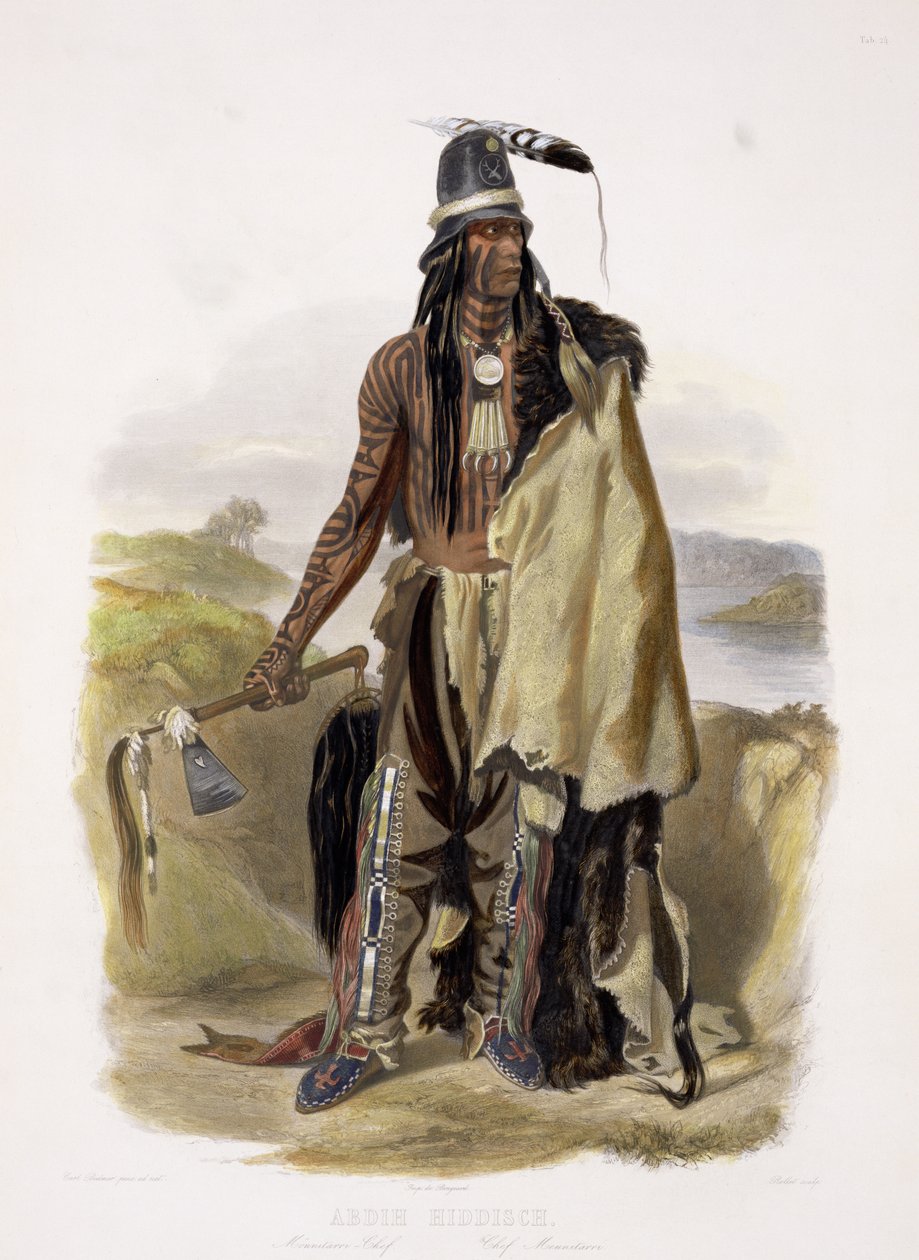 Abdih Hiddisch, bir Minitarre Şefi, Rollet, 1844 (aquatint) tarafından kazınmış 