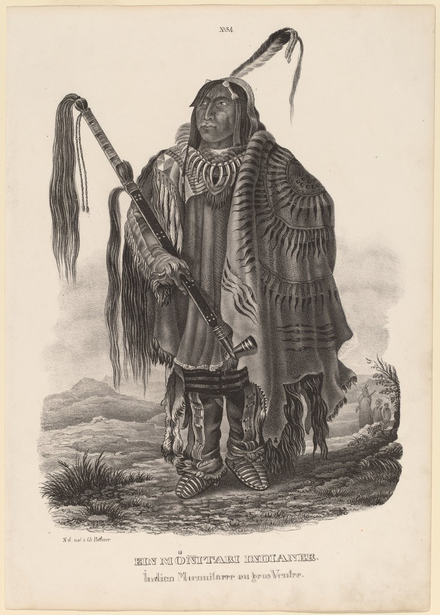 Bir Monitari Kızılderili by Karl Bodmer