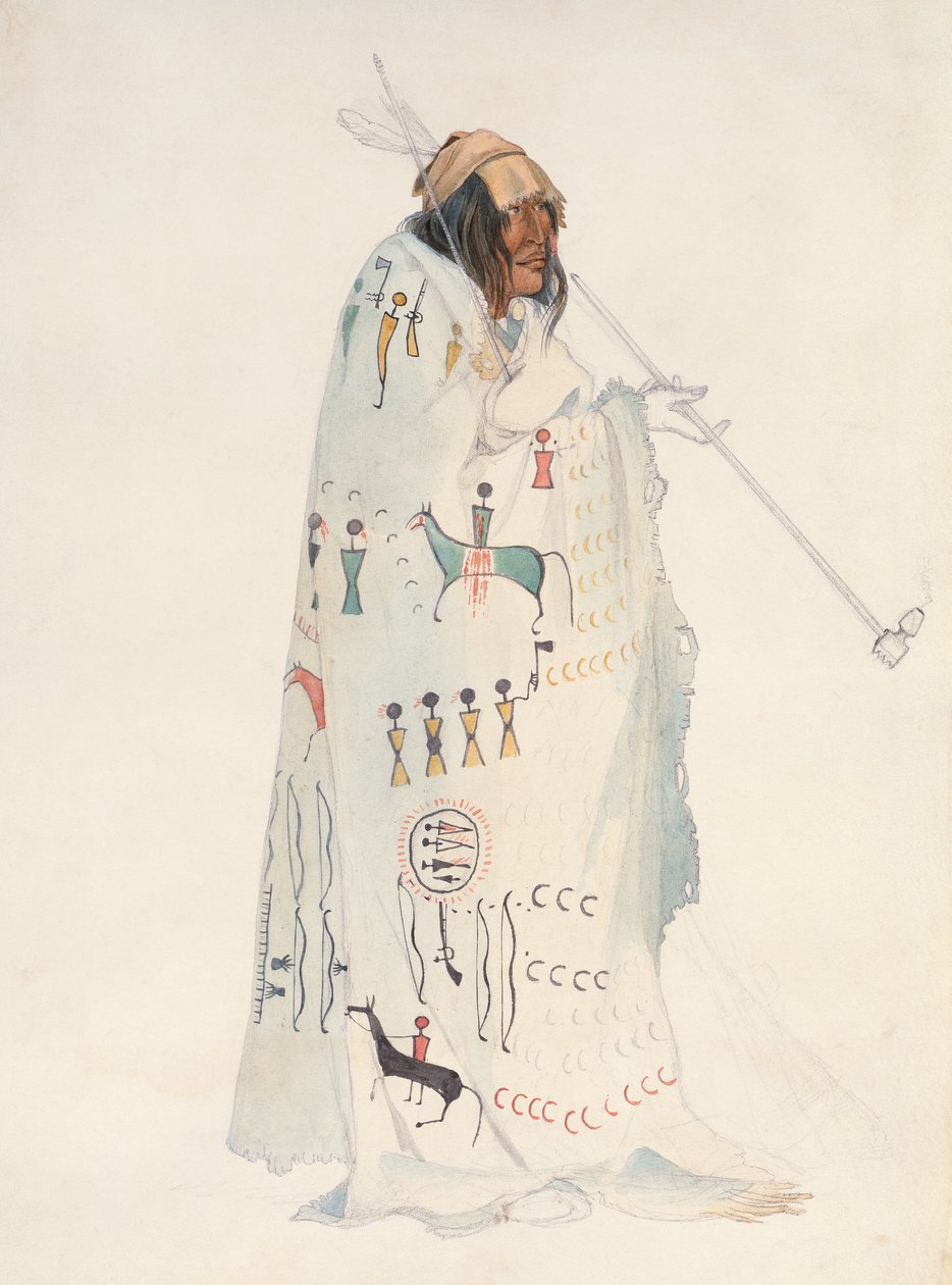 Piegan Kara Ayaklı Adam by Karl Bodmer