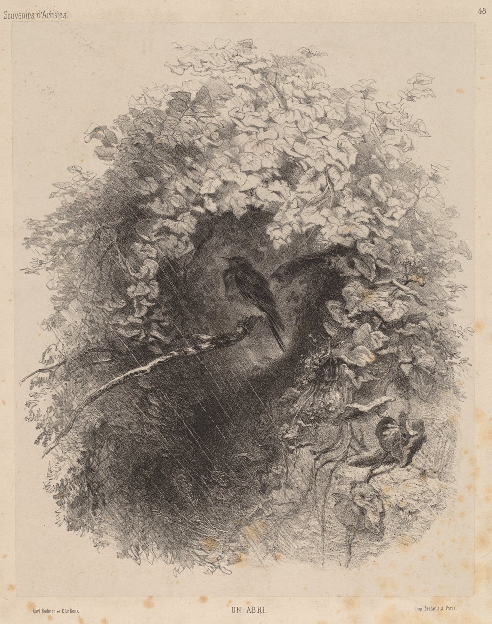 Açık Bir Barınak, 1858. by Karl Bodmer