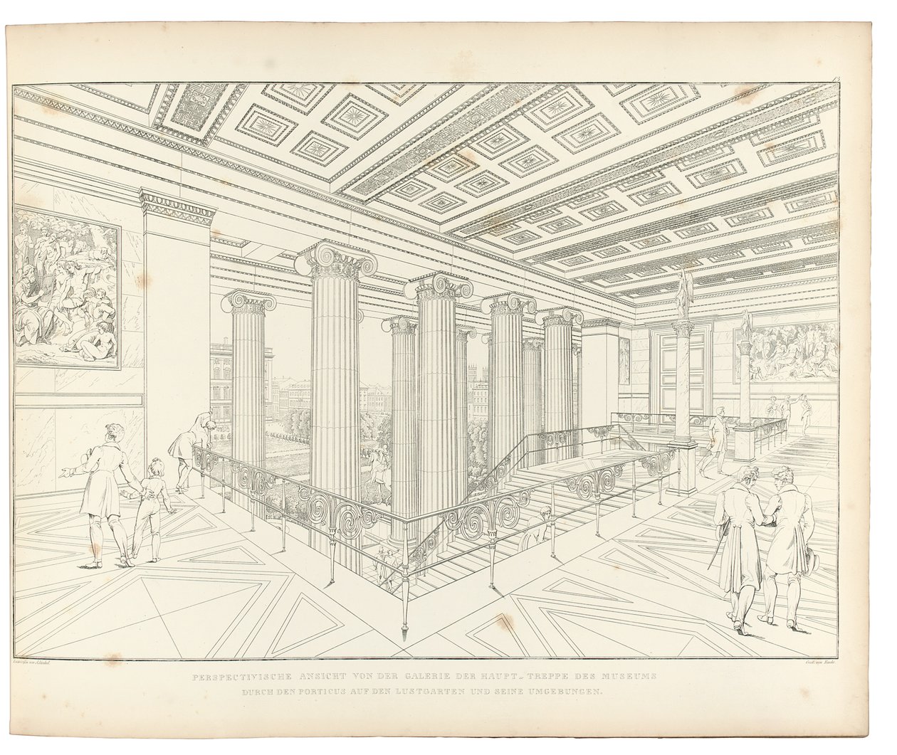 Altes Museum Berlin: Merdivenden Görünüm, 1852 by Karl Friedrich Schinkel