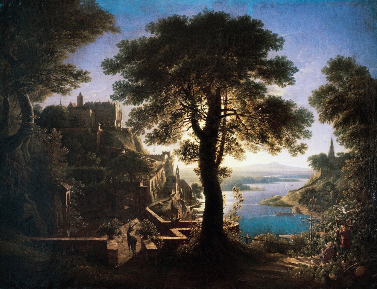 Nehir kenarındaki kale by Karl Friedrich Schinkel