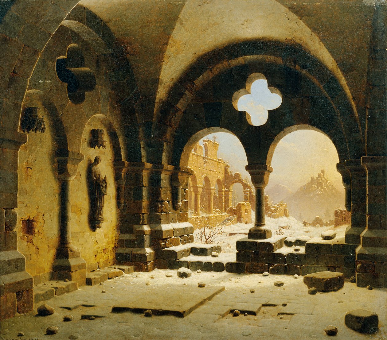 Kışın manastır kalıntıları by Carl Georg Adolph Hasenpflug