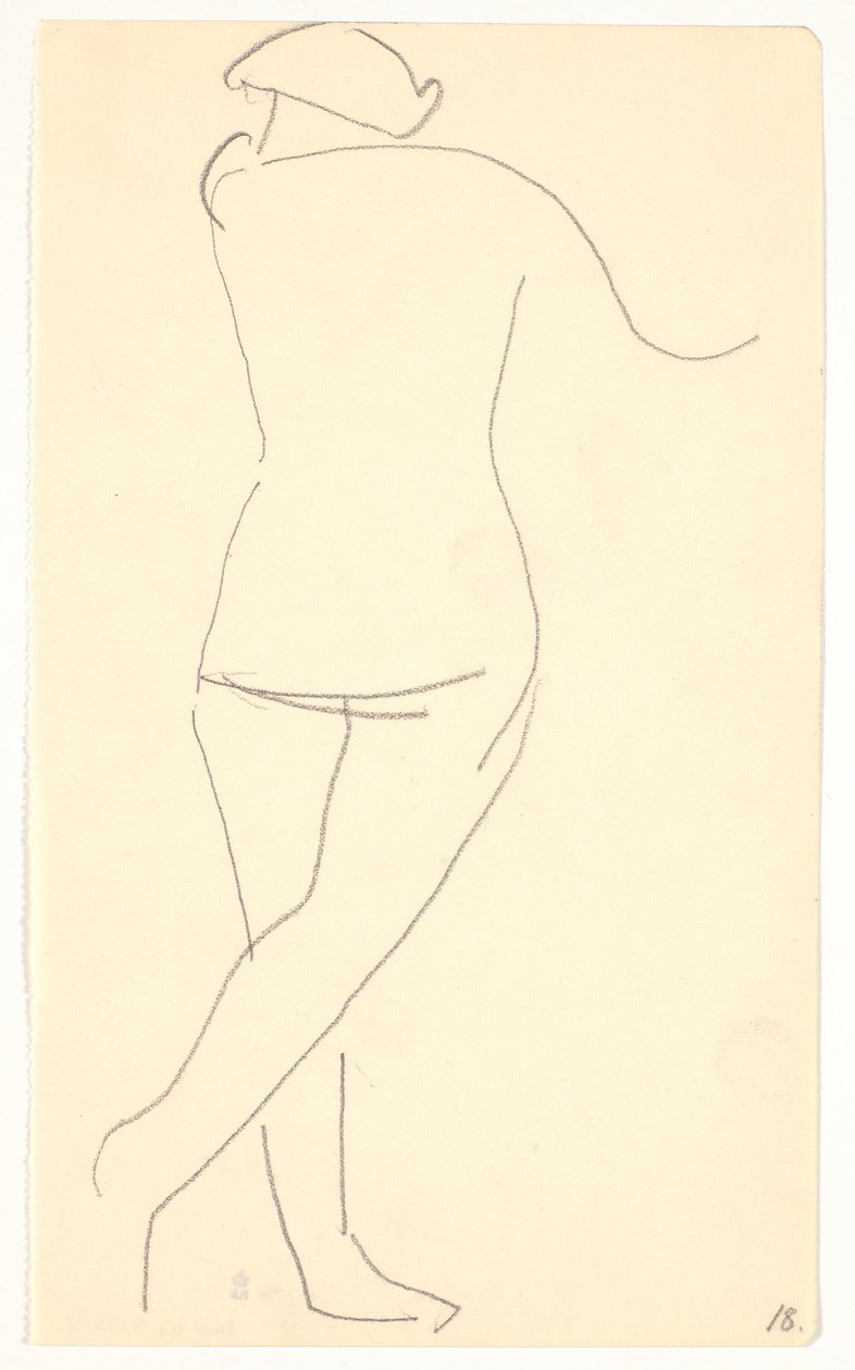 Ayakta duran model, arkadan bakıldığında by Karl Isakson