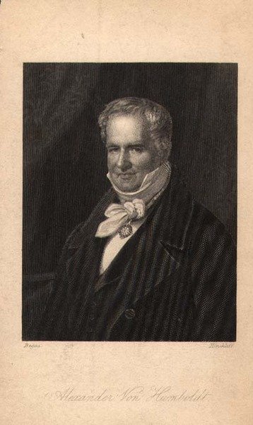 Alexander von Humboldt (1769-1859), Hinchliff (litho) tarafından oyulmuş by Karl Joseph (after) Begas