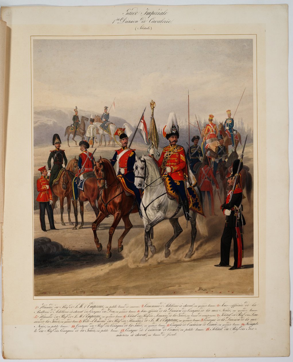 Rus İmparatorluk Muhafızlarının 1. Muhafız Süvari Tümeni askerleri, 1867 by Karl Karlovich Piratsky