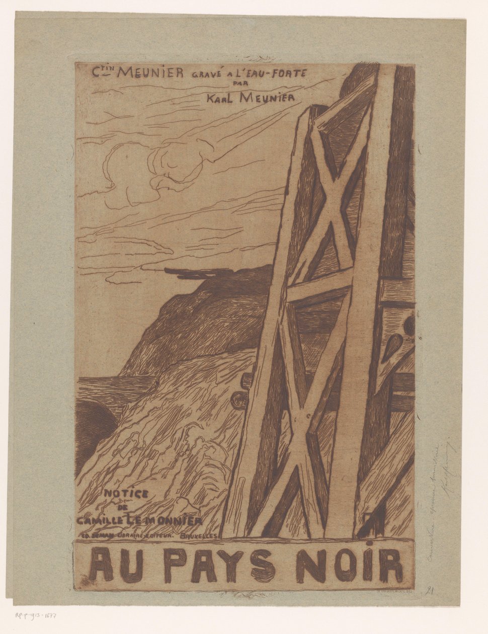 Endüstriyel inşaat ile dağ manzarası Başlık sayfası: Lemonnier, Au Pays Noir, [1885] by Karl Meunier