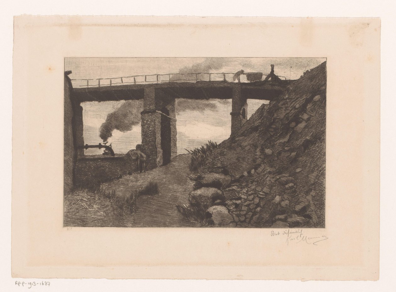Viyadük ile endüstriyel peyzaj by Karl Meunier