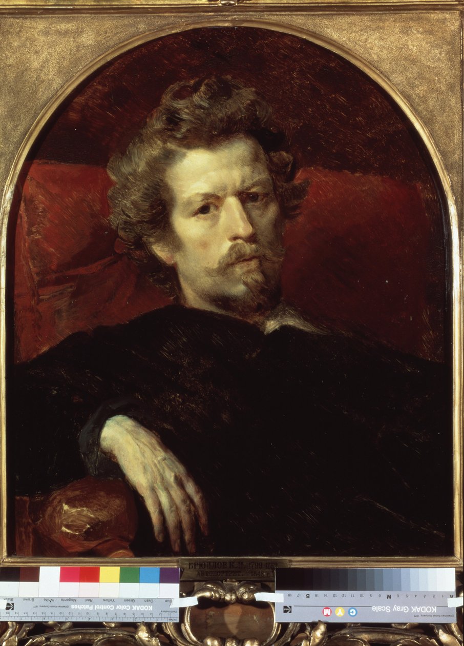 Karl Pavlovich Briullov (Bryullov) (1799-1852) 1848 Devlet Rus Müzesi, Saint Petersburg tarafından ""Otoportre"" tablosu by Karl Pavlovich Bryullov