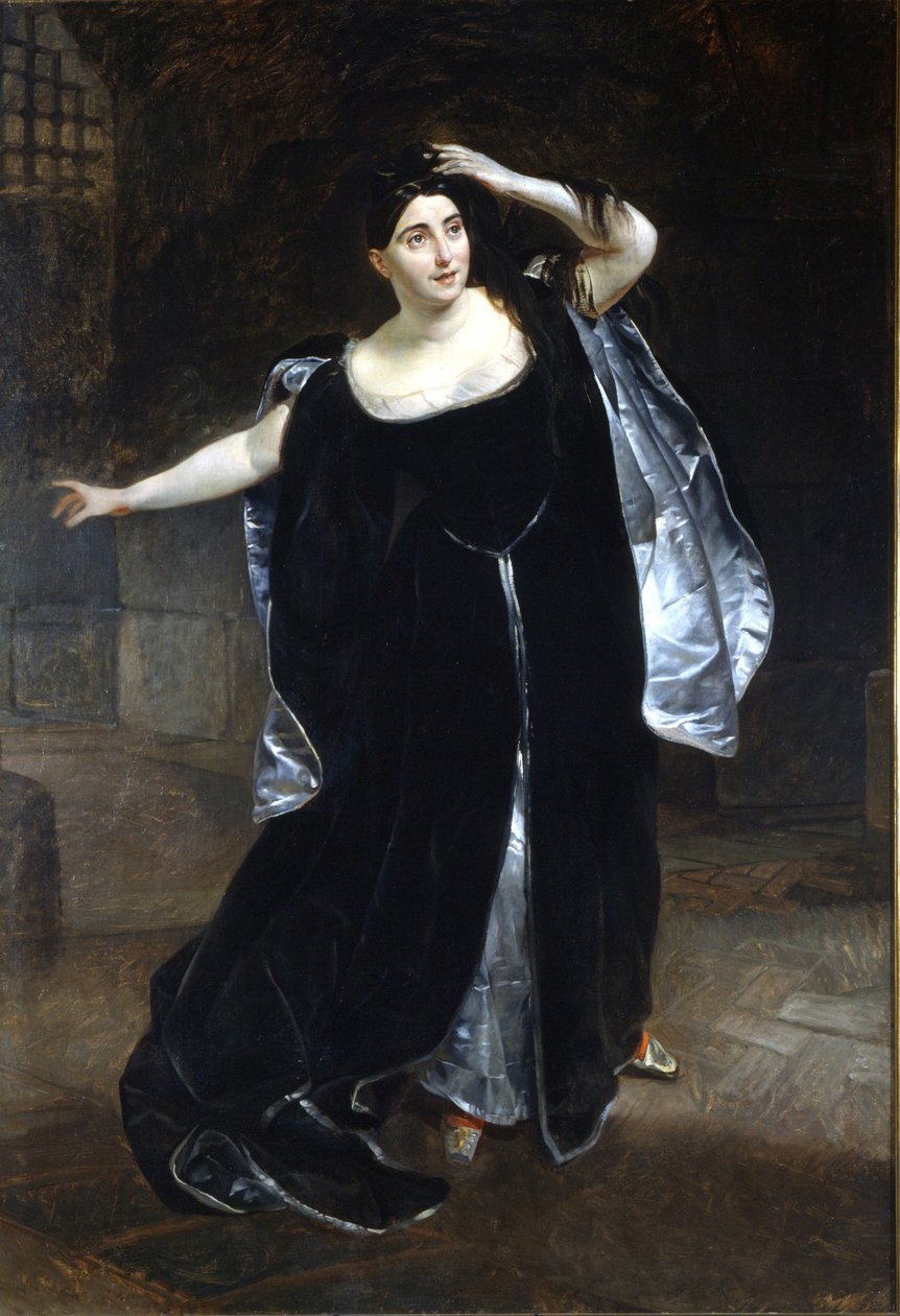 Giuditta Makarna (1797-1865) ve Anne Boleyn (Anne veya Ann Bolin ve Anne Bullen) by Karl Pavlovich Bryullov