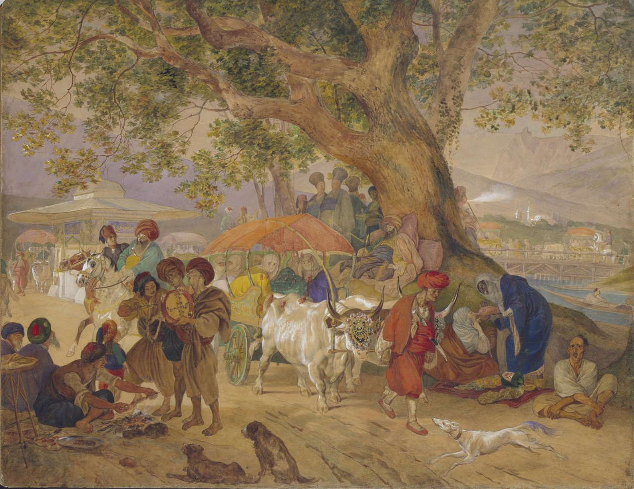 Konstantinopolis yakınlarındaki Tatlı Su Kaynakları, 1849 by Karl Pavlovich Bryullov