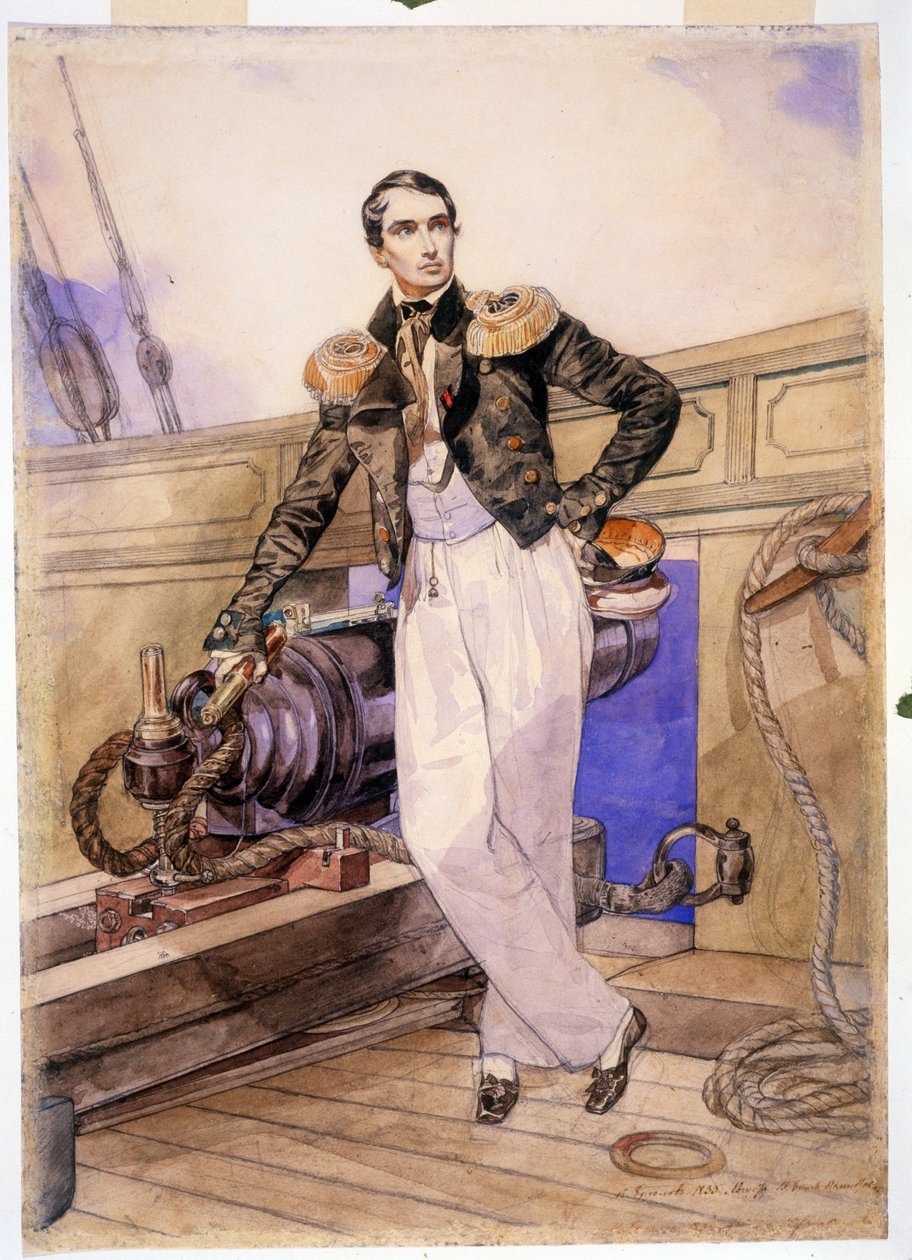 Vladimir Alekseevich Kornilov 1806-1854) Themistocle gemisinde. (Vladimir Alekseyeviç Kornilov, Themistocles gemisinde). Deniz subayı ve Karadeniz Filosu Genelkurmay Başkanı, Kırım Savaşı