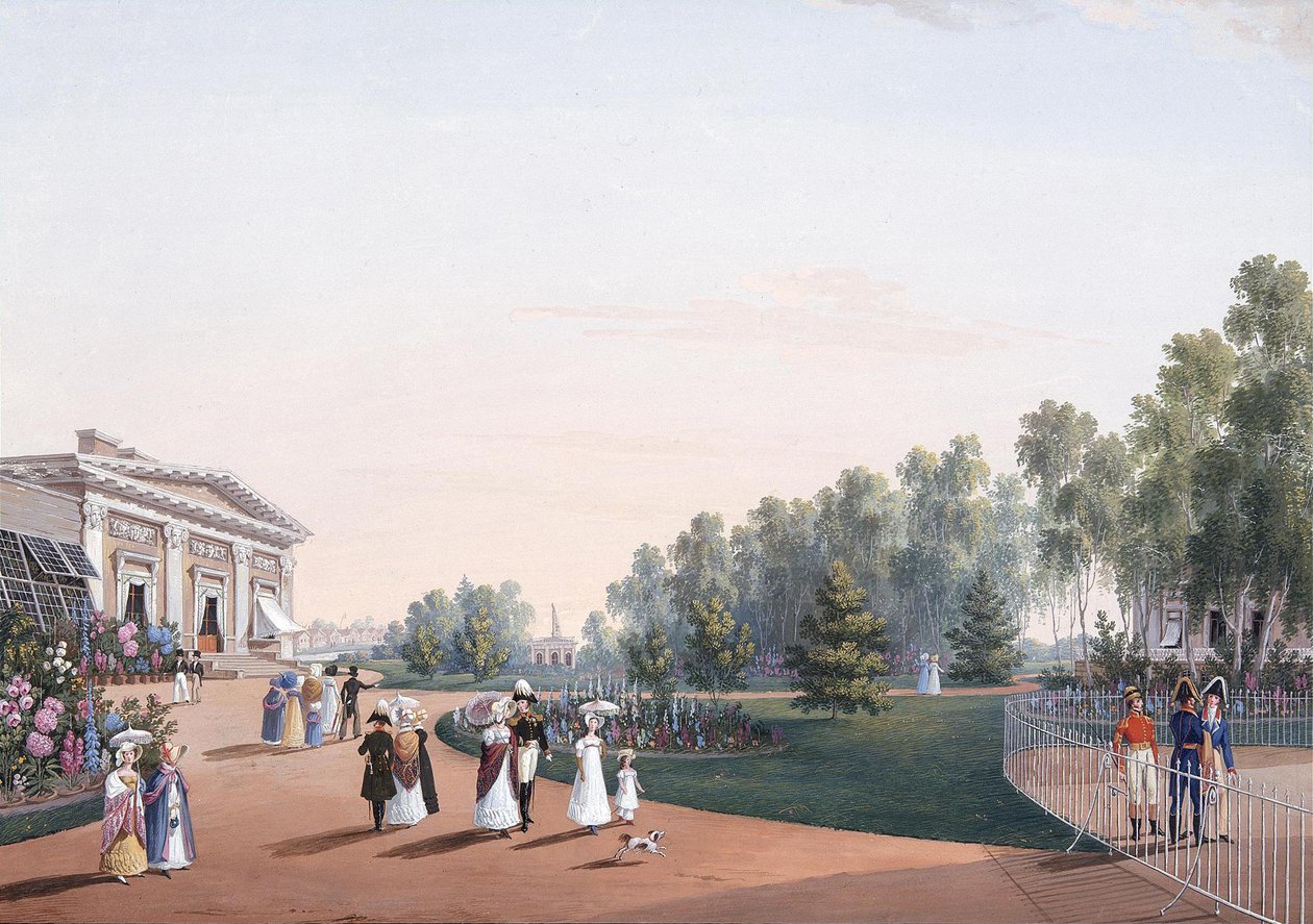 Yelagin Sarayı yakınlarındaki Parkın Görünümü, 1823 by Karl Petrovich Beggrov