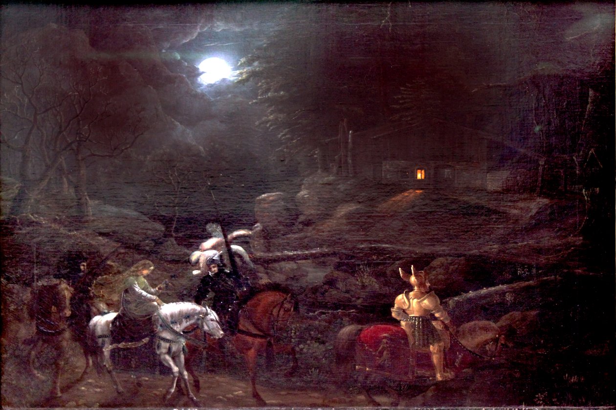 Koehlerhütte önünde şövalye by Karl Philipp Fohr