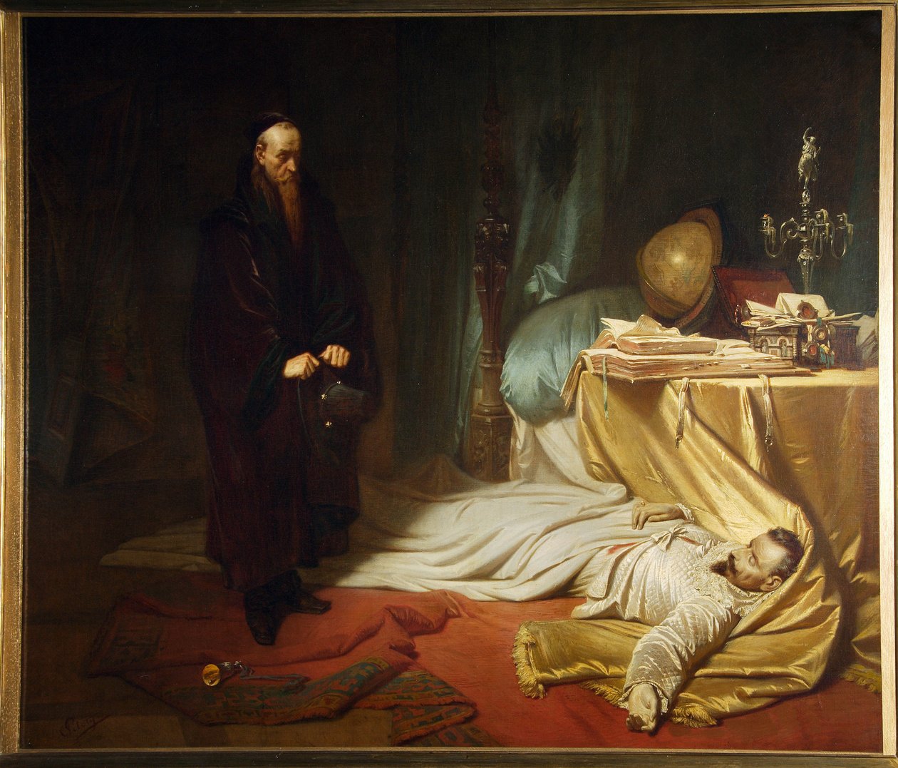 Baptiste Seni, Wallenstein'ın Ölü Bedeni, Friedrich Schiller'in Wallenstein üçlemesinden by Karl Theodor von Piloty