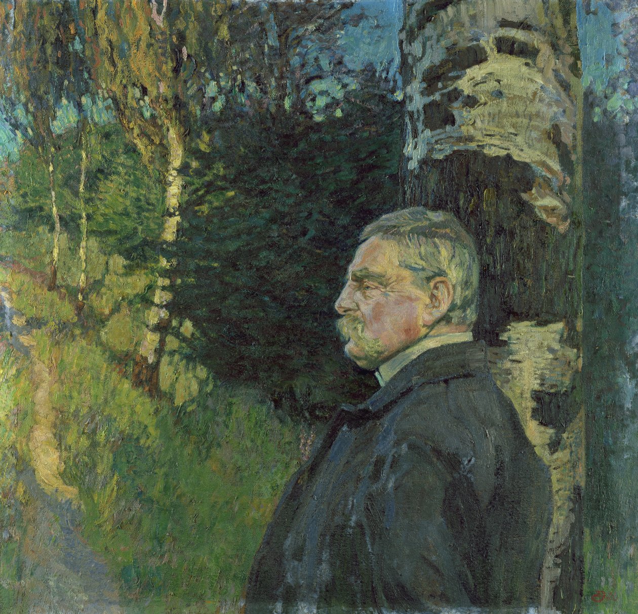 Detlef von Liliencron'un Portresi (1844-1909) 1906 (tuval üzerine yağlı boya) by Karl Wilhelm Arthur Illies