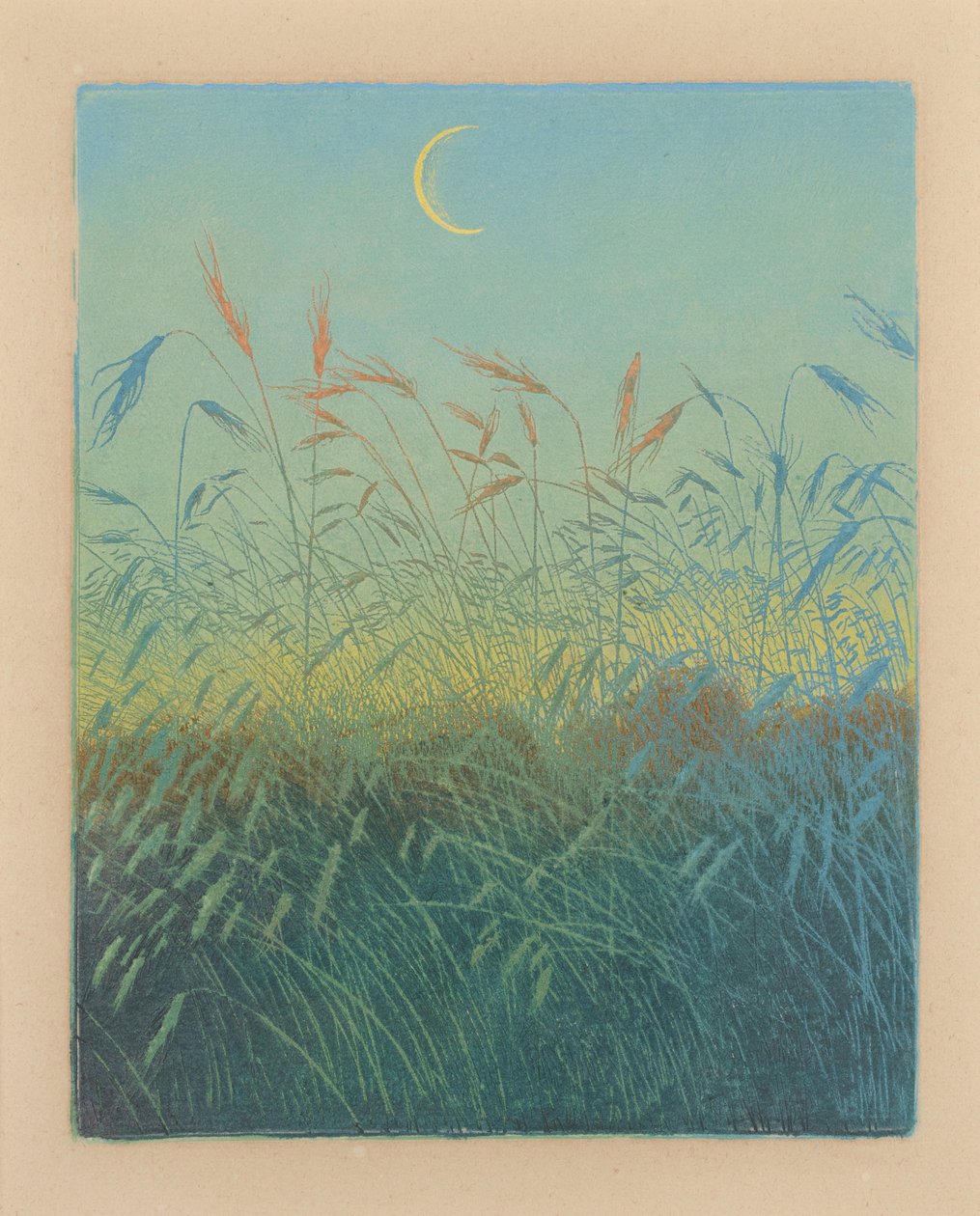 Olgun Mısır Tarlası: akşam (Ahrendelf am Abend) by Karl Wilhelm Arthur Illies