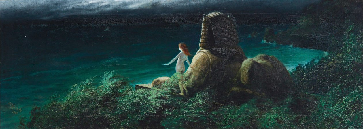 Undine ile Sfenks, 1902. by Karl Wilhelm Diefenbach