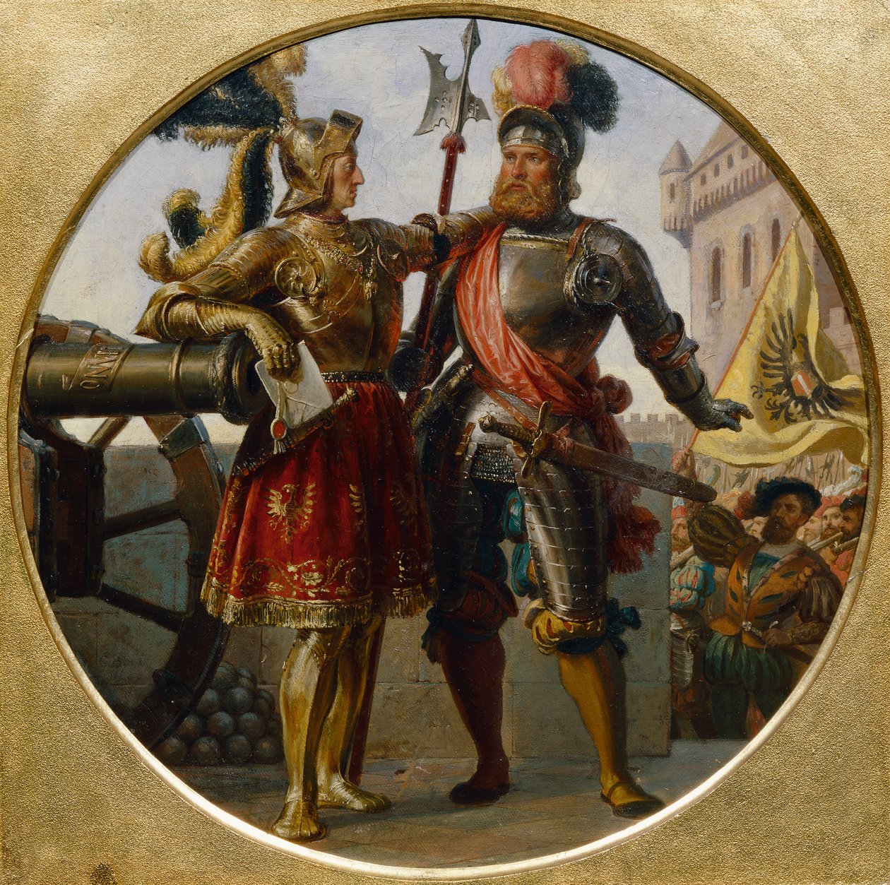 İmparator Maximilian I ve Georg von Frundsberg by Karl von Blaas